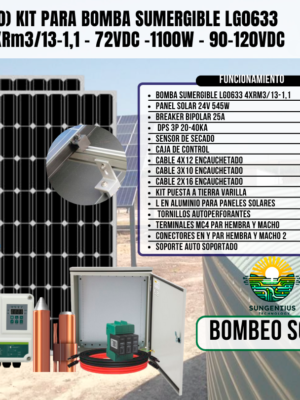 KIT BOMBA SUMERGIBLE LG0633 4XRM3/13-1,1-72VDC-1100W-90-120VDC