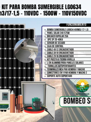 KIT BOMBA SUMERGIBLE LG0634 4XRM3/17-1,5-110VDC-1500W-110V150VDC