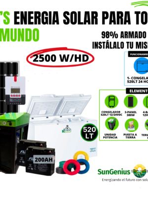 KIT CONGELADOR 520 LTS SOLAR 12/24VDC