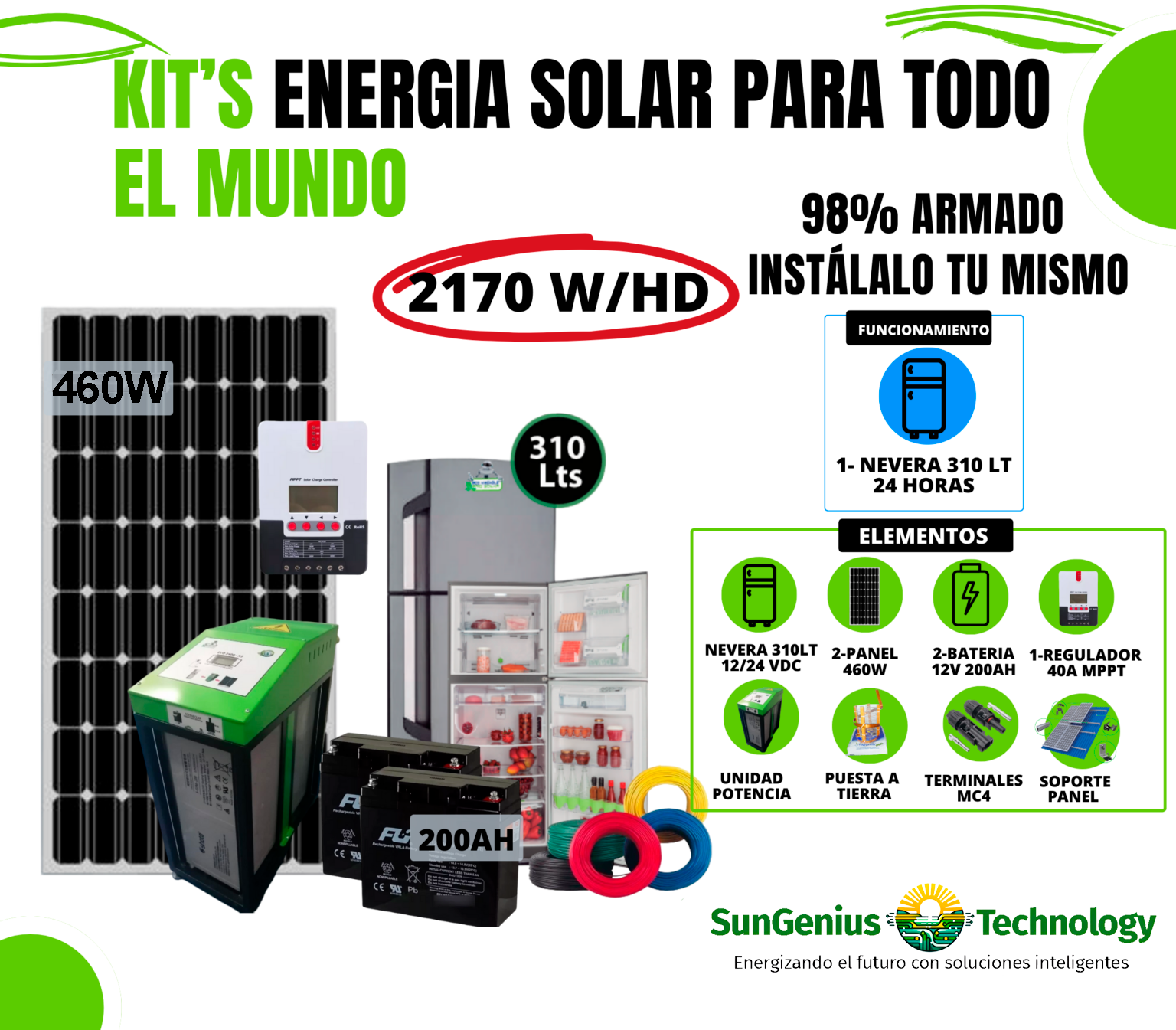 KIT NEVERA 310LTS SOLAR 12/24 VDC